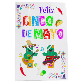 Colorful Festival Cinco de Mayo 2025 Tanzkaktus Mittlere Geschenktüte