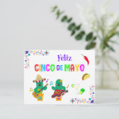 Colorful Festival Cinco de Mayo 2025 Tanzkaktus Postkarte (Stehend Vorderseite)