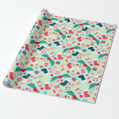 Colorful Festive Christmas Holiday Pastel Green Geschenkpapier (Ungerollt)