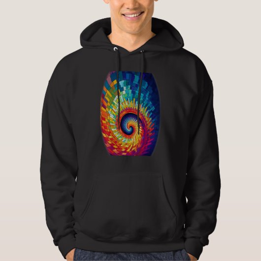 Colorful Fibonacci Spiral Psychedelic Colors Abstr Hoodie (Vorderseite)