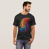 Colorful Fibonacci Spiral Psychedelic Colors Abstr T-Shirt (Vorne ganz)