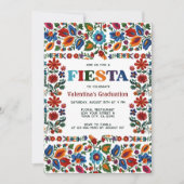 Colorful Fiesta Floral Photo Graduation Party Einladung (Vorderseite)
