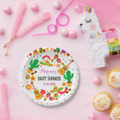 Colorful Fiesta Mexican Culture Cactus Baby Shower Pappteller (Party)
