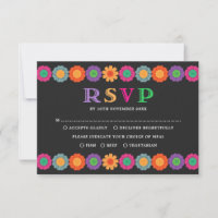Colorful Fiesta mexikanische Blume Hochzeit RSVP