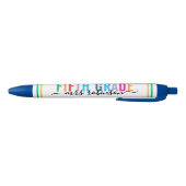 Colorful Fifth Grade Teacher Pen with Custom Name Kugelschreiber (Unterseite)