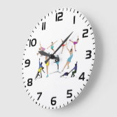 Colorful Figure Skating Ice Skaters in Motion Große Wanduhr (Winkel)