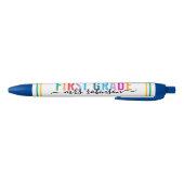 Colorful First Grade Teacher Pen with Custom Name Kugelschreiber (Unterseite)