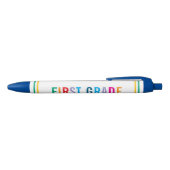 Colorful First Grade Teacher Pen with Custom Name Kugelschreiber (Oberseite)
