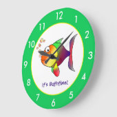 Colorful Fish Bathroom Custom Large Clock Große Wanduhr (Winkel)