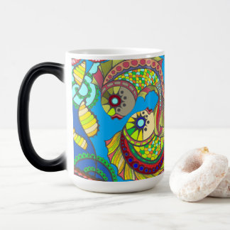 Colorful Fish & Floral Art Mug Verwandlungstasse