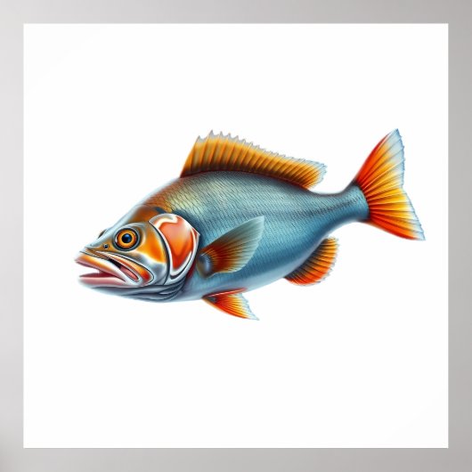 Colorful Fish Illustration with Detailed Features Poster (Vorne)