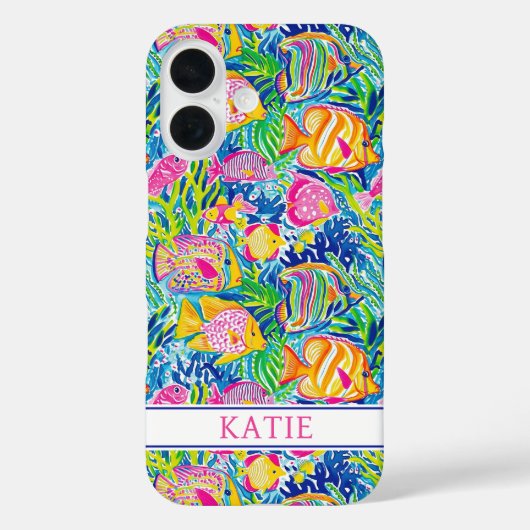 Colorful Fish Monogrammed Case-Mate iPhone Hülle (Rückseite)