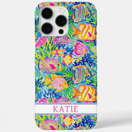 Colorful Fish Monogrammed iPhone 16 Pro Max Hülle
