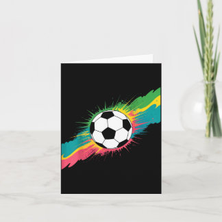 Colorful Flaming Soccer Ball Design For Players Karte