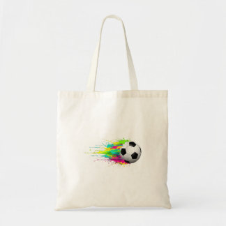 Colorful Flaming Soccer Ball Design For Players Tragetasche