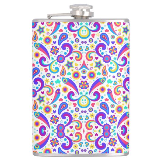 Colorful flask with a vibrant pattern  flachmann (Vorderseite)