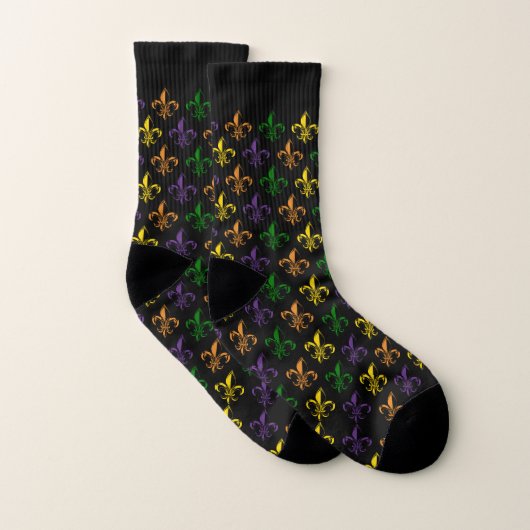 Colorful fleur-de-lis seamless pattern socken (Paar)