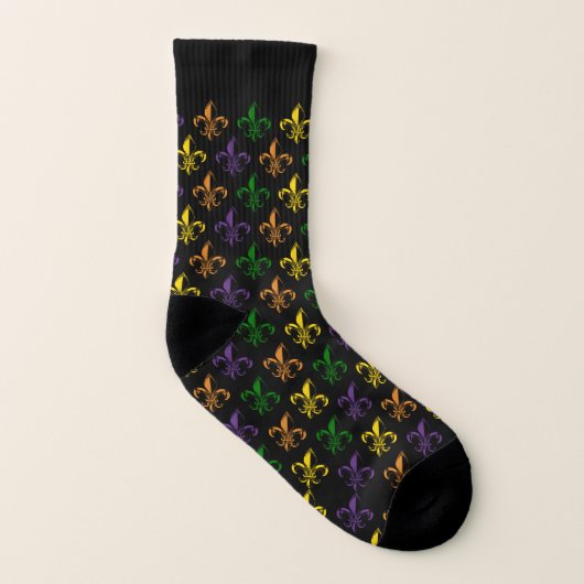 Colorful fleur-de-lis seamless pattern socken (Links - Innen)