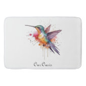 Colorful Flight, watercolor hummingbird custom Badematte (Vorderseite)