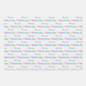 Colorful Flirty Hearts and Happy Birthday Geschenkpapier Set (Vorderseite 3)