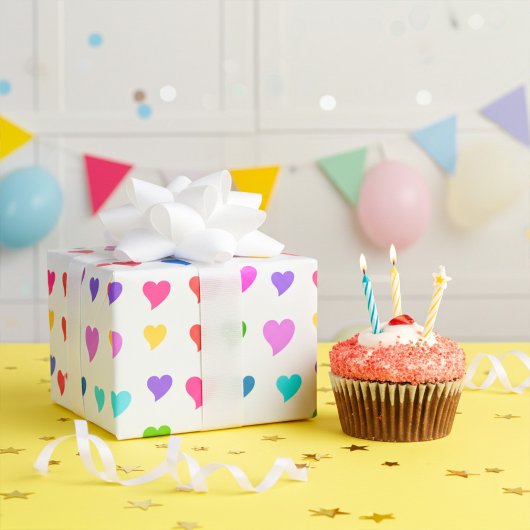 Colorful Flirty Hearts Pattern Geschenkpapier