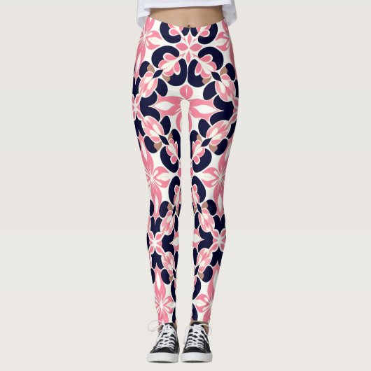 Colorful Floral Abstract Leggings (Vorderseite)