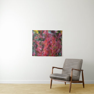 Colorful Floral Abstract Painting Tapestry Wandteppich