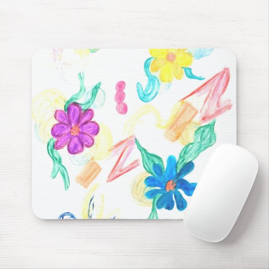 Colorful Floral Abstraction Mousepad (Mit Mouse)