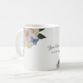 Colorful Floral Blue Butterfly Green Wedding Party Kaffeetasse (Vorderseite Links)