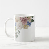 Colorful Floral Blue Butterfly Green Wedding Party Kaffeetasse (Links)