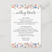 Colorful Floral Boho Chic Wedding Details Cards Begleitkarte (Vorderseite)
