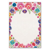 Colorful Floral Botanical Fiesta Spanish Wedding Tischnummer (Rückseite)