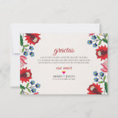 Colorful Floral Botanical Modern Spanish Wedding Dankeskarte (Vorderseite)