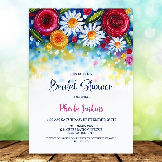 Colorful Floral Bridal Shower Einladung