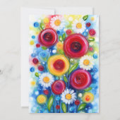 Colorful Floral Bridal Shower Einladung (Rückseite)