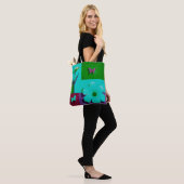 Colorful Floral & Butterfly Art Tote Bag Tasche (Am Model)