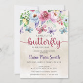 Colorful Floral Butterfly Garden Baby Shower Einladung (Vorderseite)