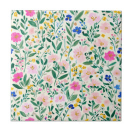 Colorful Floral Ceramic Tile Fliese