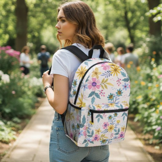 Colorful floral design backpack bedruckter rucksack