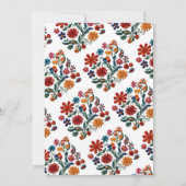 Colorful Floral Fiesta Embroidery Photo Graduation Ankündigung (Rückseite)