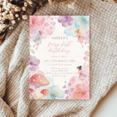 Colorful Floral Garden Fairy 1st Birthday Einladung