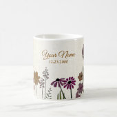 Colorful Floral Garden Gold Glitter Wedding Party Kaffeetasse (Mittel)