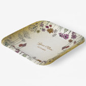 Colorful Floral Garden Gold Glitter Wedding Party  Pappteller (Gewinkelt)