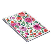 colorful floral garden illustration seamless patte notizblock (Rechte Seite)