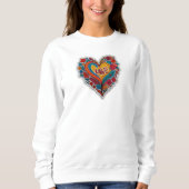 Colorful Floral Heart Love  | Romantic Design Sweatshirt (Vorderseite)