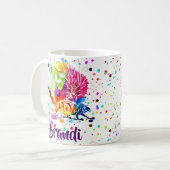 Colorful floral lizard personalized coffee mug kaffeetasse (Vorderseite Links)