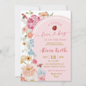Colorful Floral Lovebug Baby Shower Invitation Einladung (Vorderseite)
