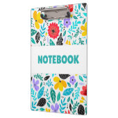 Colorful Floral Notebook – Minimalist Flower Klemmbrett (Links)