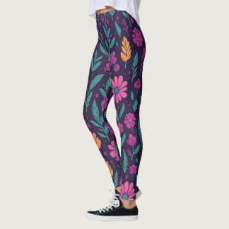 Colorful Floral Pattern Leggings – Vibrant Botanic