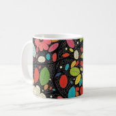 🌼 Colorful Floral Pattern on Black - Bold & Vibra Kaffeetasse (Vorderseite Links)